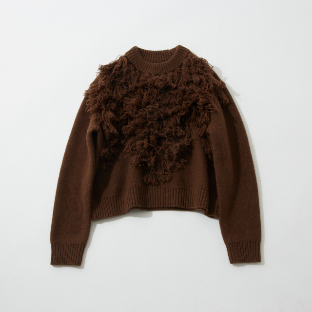 STAR MOTIF FRINGE PULLOVER KNIT