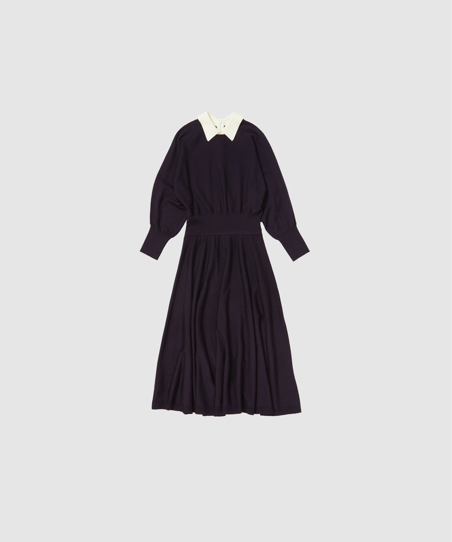 COLLARED DOLMAN KNIT DRESS